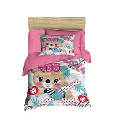L'essentiel linge de maison Juego de Funda de Edredón PH148 Rosa, Blanco y Marrón